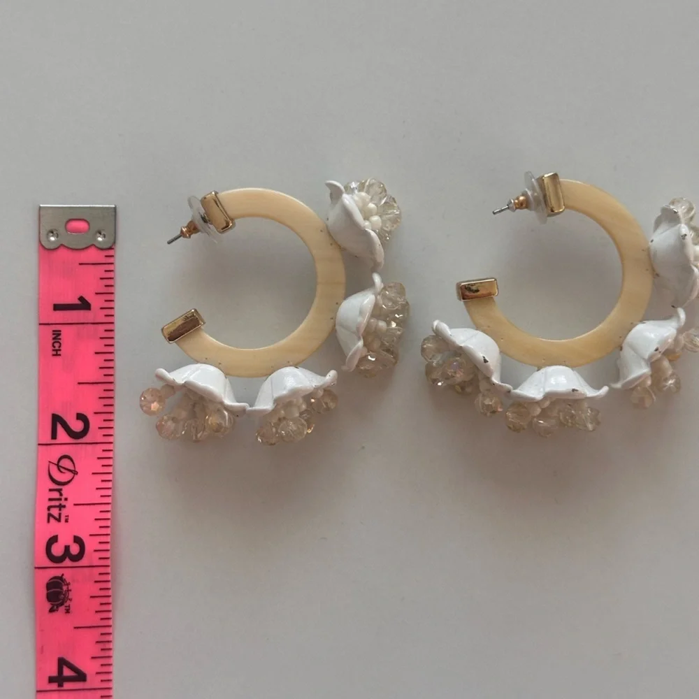 BaubleBar Floral Hoop Earrings